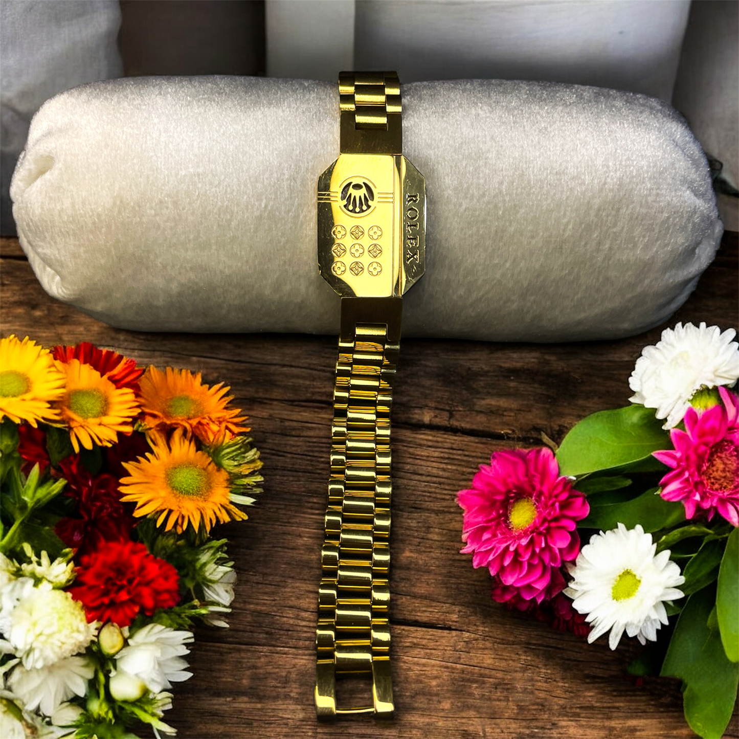 Rolex Aurora & Versace Aurora - Rold Gold Bracelet (2 Year Warranty)