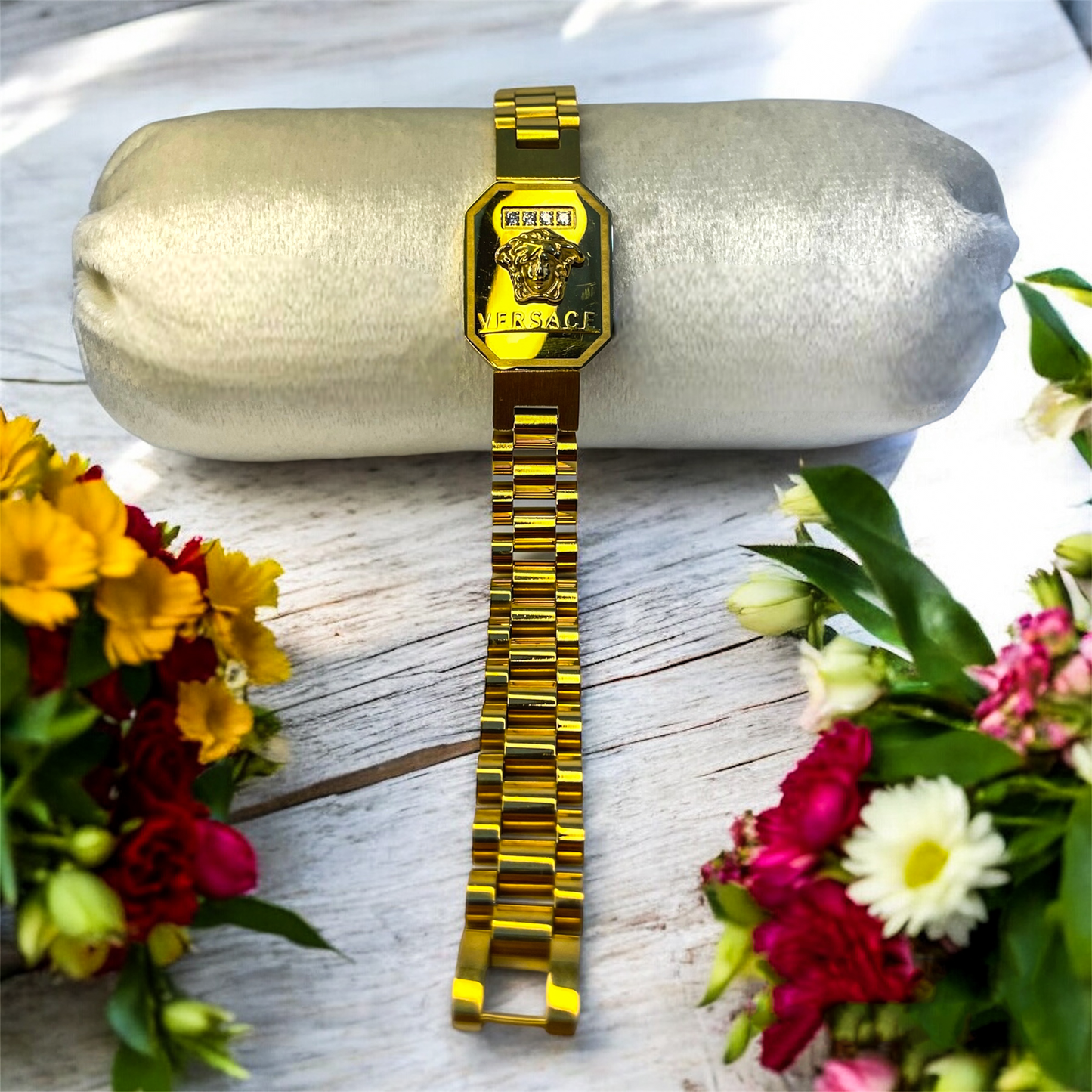 Rolex Aurora & Versace Aurora - Rold Gold Bracelet (2 Year Warranty)