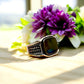 Regal Obsidian - 24 Karat Rold Gold Ring(2 Years Warranty)